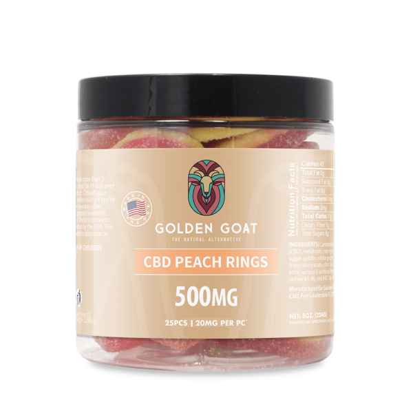 CBD Gummy Peach Rings, 500MG - 8oz. | Trust CBD USA