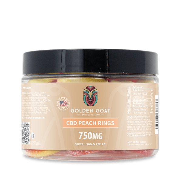 CBD Gummy Peach Rings, 750MG - 12oz. | Trust CBD USA