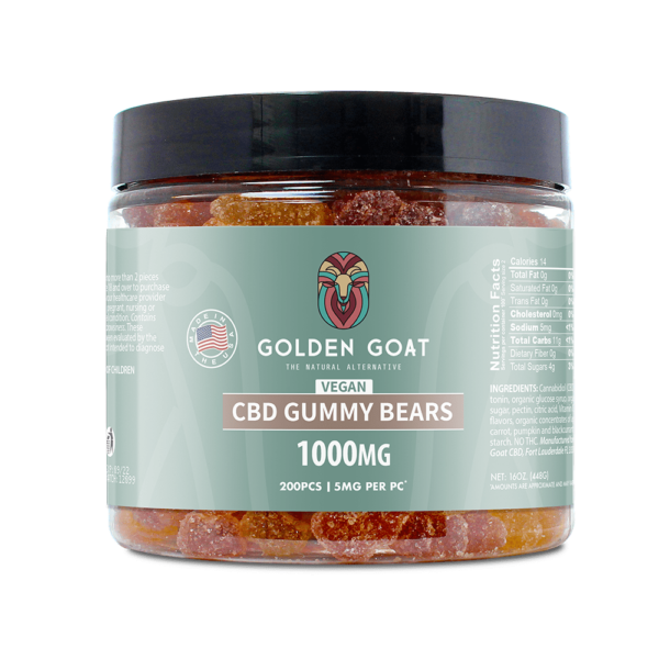 CBD Vegan Gummy Bears 1000MG - 16oz