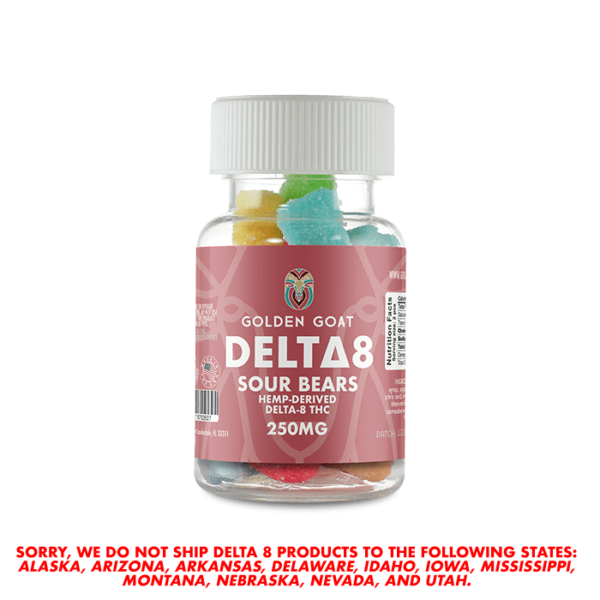 Delta-8 Gummies, 250mg Sour Gummy Bears | Trust CBD USA